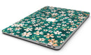 Flowers with Stems over Deep Green Watercolor - MacBook Air Skin Kit