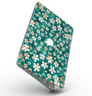Flowers with Stems over Deep Green Watercolor - MacBook Pro with Retina Display Full-Coverage Skin Kit