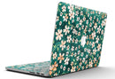 Flowers with Stems over Deep Green Watercolor - MacBook Pro with Retina Display Full-Coverage Skin Kit