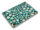 Flowers with Stems over Deep Green Watercolor - MacBook Pro with Retina Display Full-Coverage Skin Kit
