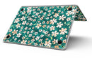 Flowers with Stems over Deep Green Watercolor - MacBook Pro with Retina Display Full-Coverage Skin Kit