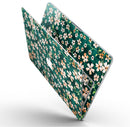 Flowers with Stems over Deep Green Watercolor - MacBook Pro with Retina Display Full-Coverage Skin Kit