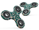 Flowers with Stems over Deep Green Watercolor Full-Body Fidget Spinner Skin-Kit
