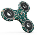 Flowers with Stems over Deep Green Watercolor Full-Body Fidget Spinner Skin-Kit