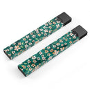 Flowers with Stems over Deep Green Watercolor - Premium Decal Protective Skin-Wrap Sticker compatible with the Juul Labs vaping device
