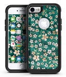 Flowers with Stems over Deep Green Watercolor - iPhone 7 or 8 OtterBox Case & Skin Kits