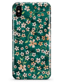 Flowers with Stems over Deep Green Watercolor - iPhone X Clipit Case