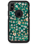 Flowers with Stems over Deep Green Watercolor - iPhone X OtterBox Case & Skin Kits