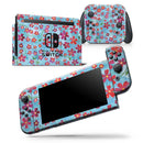Flowers with Stems over Light Blue Watercolor - Vinyl Skin Wrap for Nintendo Switch 2, OLED, Lite, Pro Controller, Wii & Classic Handhelds