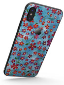 Flowers with Stems over Light Blue Watercolor - iPhone X Skin-Kit