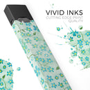 Flowers with Stems over Light Green Watercolor - Premium Decal Protective Skin-Wrap Sticker compatible with the Juul Labs vaping device