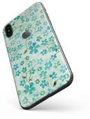 Flowers with Stems over Light Green Watercolor - iPhone X Skin-Kit