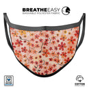 Flowers with Stems over Orange Watercolor - Made in USA Mouth Cover Unisex Anti-Dust Cotton Blend Reusable & Washable Face Mask with Adjustable Sizing for Adult or Child