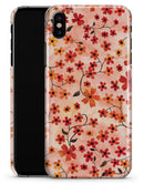 Flowers with Stems over Orange Watercolor - iPhone X Clipit Case