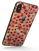 Flowers with Stems over Orange Watercolor - iPhone X Skin-Kit