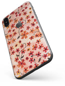 Flowers with Stems over Orange Watercolor - iPhone X Skin-Kit