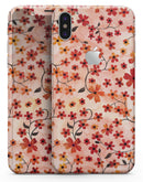 Flowers with Stems over Orange Watercolor - iPhone X Skin-Kit