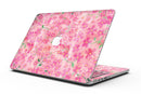 Flowers with Stems over Pink Watercolor - MacBook Pro with Retina Display Full-Coverage Skin Kit