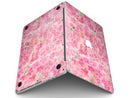 Flowers with Stems over Pink Watercolor - MacBook Pro with Retina Display Full-Coverage Skin Kit