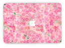 Flowers with Stems over Pink Watercolor - MacBook Pro with Retina Display Full-Coverage Skin Kit
