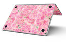 Flowers with Stems over Pink Watercolor - MacBook Pro with Retina Display Full-Coverage Skin Kit