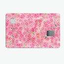 Flowers with Stems over Pink Watercolor - Premium Protective Decal Skin-Kit for the Apple Credit Card