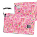 Flowers with Stems over Pink Watercolor - Premium Protective Decal Skin-Kit for the Apple Credit Card