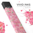 Flowers with Stems over Pink Watercolor - Premium Decal Protective Skin-Wrap Sticker compatible with the Juul Labs vaping device