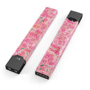 Flowers with Stems over Pink Watercolor - Premium Decal Protective Skin-Wrap Sticker compatible with the Juul Labs vaping device