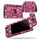 Flowers with Stems over Wine Watercolor - Vinyl Skin Wrap for Nintendo Switch 2, OLED, Lite, Pro Controller, Wii & Classic Handhelds