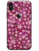 Flowers with Stems over Wine Watercolor - iPhone X Skin-Kit
