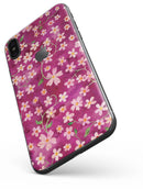 Flowers with Stems over Wine Watercolor - iPhone X Skin-Kit