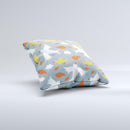Flying Vector Birds Pattern ink-Fuzed Decorative Throw Pillow