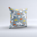 Flying Vector Birds Pattern ink-Fuzed Decorative Throw Pillow