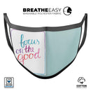 Focus on the Good - Made in USA Mouth Cover Unisex Anti-Dust Cotton Blend Reusable & Washable Face Mask with Adjustable Sizing for Adult or Child