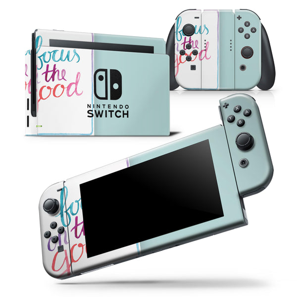 Focus on the Good - Skin Wrap Decal for Nintendo Switch Lite Console & Dock - 3DS XL - 2DS - Pro - DSi - Wii - Joy-Con Gaming Controller