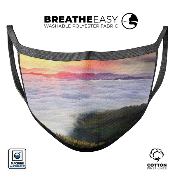 Foggy Mountainside - Made in USA Mouth Cover Unisex Anti-Dust Cotton Blend Reusable & Washable Face Mask with Adjustable Sizing for Adult or Child