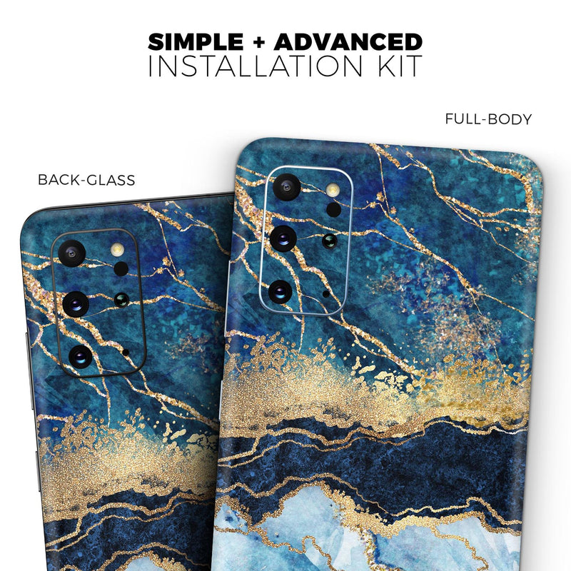 Foiled Marble Agate - Full Body Skin Decal Wrap Kit for Samsung Galaxy Phones