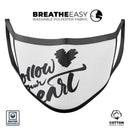 Follow Your Heart - Made in USA Mouth Cover Unisex Anti-Dust Cotton Blend Reusable & Washable Face Mask with Adjustable Sizing for Adult or Child