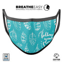 Follow Your Heart Feathers - Made in USA Mouth Cover Unisex Anti-Dust Cotton Blend Reusable & Washable Face Mask with Adjustable Sizing for Adult or Child