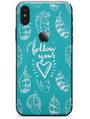 Follow Your Heart Feathers - iPhone X Skin-Kit