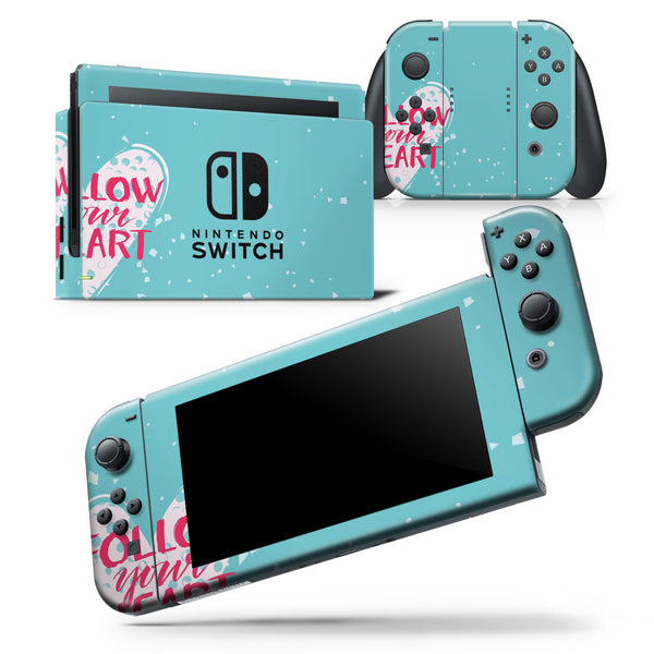 Follow your Heart Brushed - Skin Wrap Decal for Nintendo Switch Lite Console & Dock - 3DS XL - 2DS - Pro - DSi - Wii - Joy-Con Gaming Controller