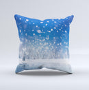Frozen Snowfall Pond ink-Fuzed Decorative Throw Pillow