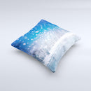Frozen Snowfall Pond ink-Fuzed Decorative Throw Pillow