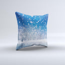 Frozen Snowfall Pond ink-Fuzed Decorative Throw Pillow