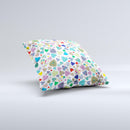 Fun-Colored Pattern Hearts Ink-Fuzed Decorative Throw Pillow
