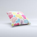 Fun Colored Heart Patches Ink-Fuzed Decorative Throw Pillow