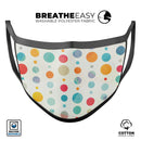 Fun Polka Pattern - Made in USA Mouth Cover Unisex Anti-Dust Cotton Blend Reusable & Washable Face Mask with Adjustable Sizing for Adult or Child