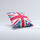 Fun Styled Vector London England Flag Ink-Fuzed Decorative Throw Pillow