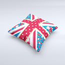 Fun Styled Vector London England Flag Ink-Fuzed Decorative Throw Pillow